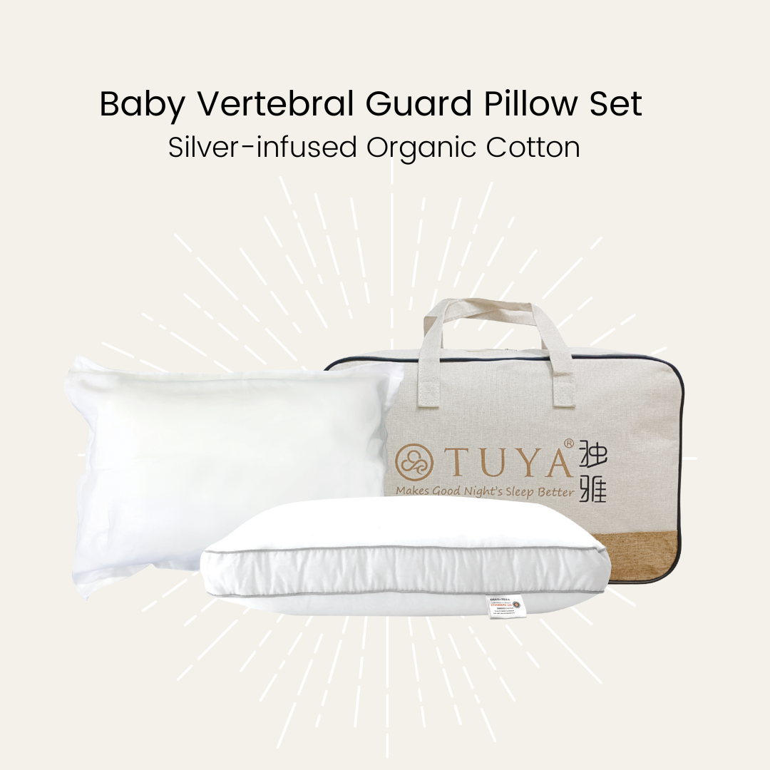 Silver Infused Organic Cotton Baby Vertebral Guard Pillow Set