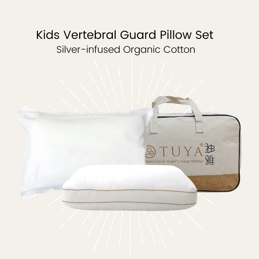 Silver Infused Organic Cotton Kids Vertebral Guard Pillow Set