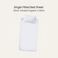 Load image into Gallery viewer, Silver Infused Organic Cotton Fitted Bed Sheet
