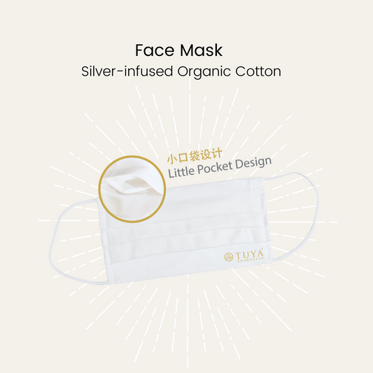 Silver Infused Organic Cotton Face Mask 2pcs
