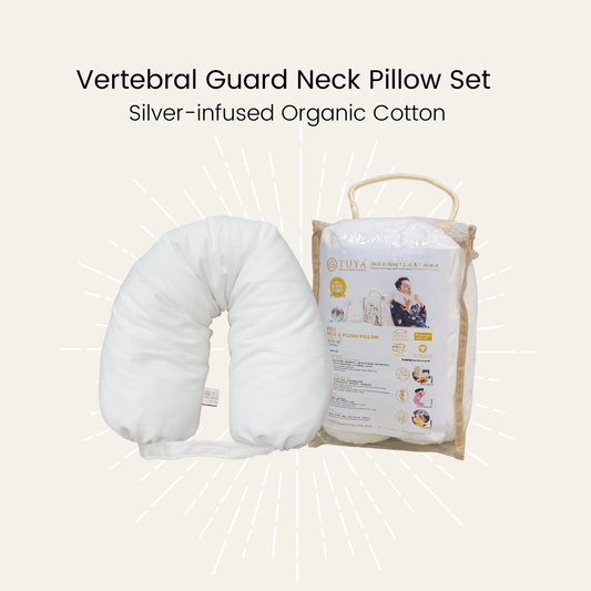 Silver Infused Organic Cotton Vertebral Guard Neck Pillow Set