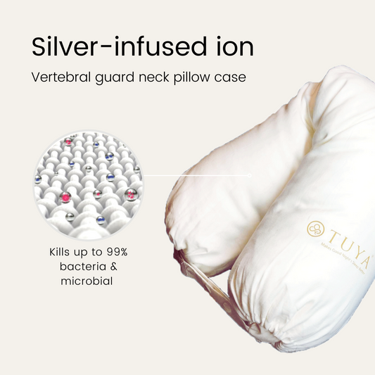 Silver Infused Organic Cotton Vertebral Guard Neck Pillow Case