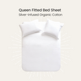 Load image into Gallery viewer, Silver Infused Organic Cotton Fitted Bed Sheet
