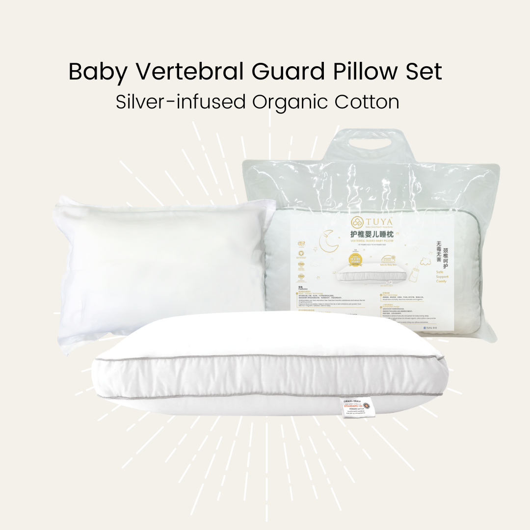 Silver Infused Organic Cotton Baby Vertebral Guard Pillow Set